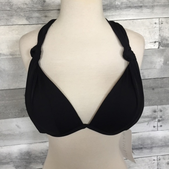 NWT Athleta Aqualuxe Halter Bikini In Black - Picture 2 of 3